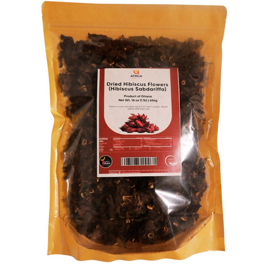 Dried Hibiscus Flowers 1 lb (16 oz) – Premium Whole Hibiscus Sabdariffa from Ghana – Sobolo/Sorrel Herbal Tea – Flor de Jamaica for Iced Tea & Infusions